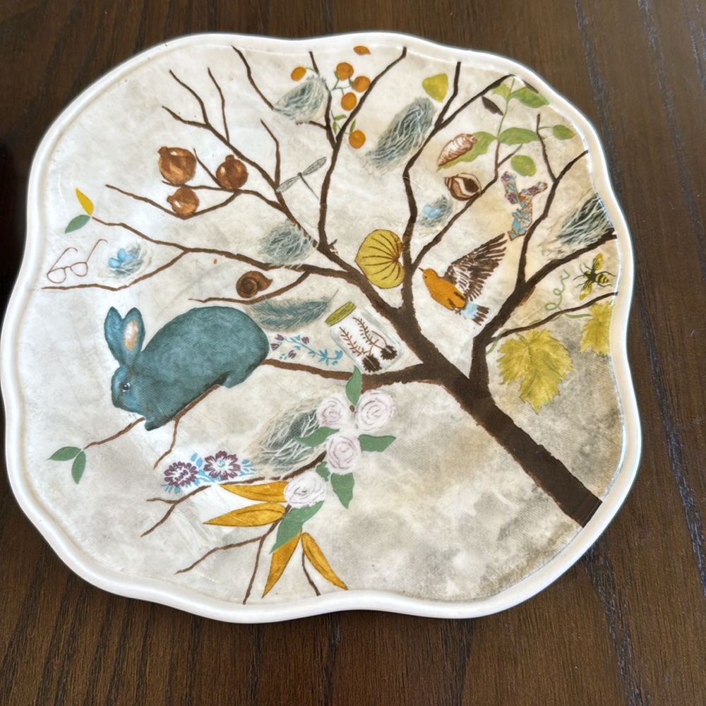 Anthropologie Rebecca Rebouche A Rabbit Named Renee Set of 2 Salad Plates - Picture 4 of 5